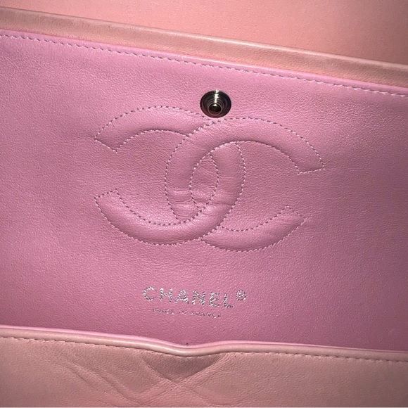 Authentic Chanel Tweed W Flap Pink Quilted Shoulder Bag/ Barbie Pink Chanel - Picture 9 of 16
